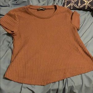 Tan/brown crop tee from shein